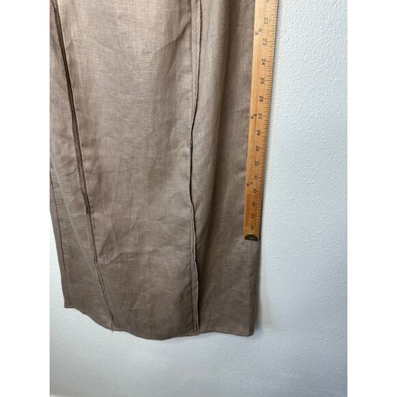 All Row Taupe Strapless Raw Pleat Front Design Back Zip Maxi Dress S - Picture 12 of 12